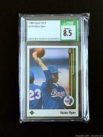 Front of CSG-slabbed Nolan Ryan 1989 Upper Deck #774 showing grade label 8.5
