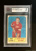 Front of KSA-encased 1967-68 Topps Norm Ullman card showing grade label