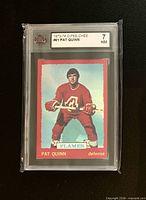 Front of graded Pat Quinn O-Pee-Chee card showing player image and KSA grade label