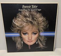 Front cover of Bonnie Tyler Faster Than The Speed Of Night vinyl LP showing overall condition