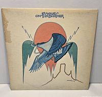 Front view of Eagles "On the Border" album sleeve showing artwork and stain