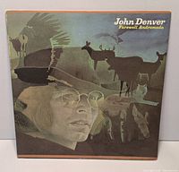Front cover of John Denver Farewell Andromeda LP showing artwork and visible wear
