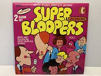 Front sleeve of Super Bloopers Vol. 1 2-LP set showing artwork and album information