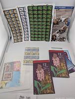 Overview of lot with panes, booklets, glassine envelopes