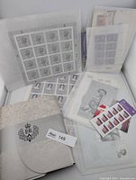 Overview of binder, stamp sheets and strips