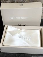 Boxed Blissy pillowcase showing product and packaging