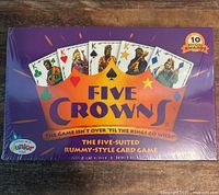 Front of sealed Five Crowns card game box