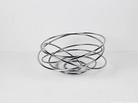 side view of chrome loop fruit bowl