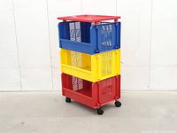 Front view of tri-color Contico cart