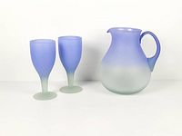 Pitcher with two matching cups, full set view