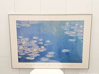 Full frontal view of framed Claude Monet Water-Lilies 1908 print