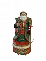 Front view of porcelain musical Santa figurine