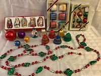 Group shot of all ornaments and garland