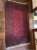 Full view of Afghan red runner rug