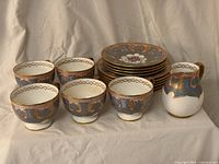 Group shot of all pieces showing pattern and quantity