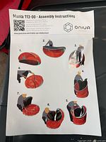 Illustrated assembly instruction sheet for the Manta 113-00 sun shelter