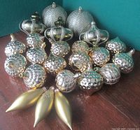 Group shot of all metallic ornaments