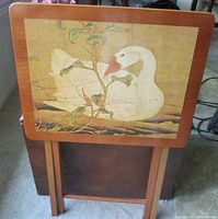 Front standing view of table with artwork visible