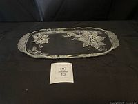 Top view of Mikasa crystal poinsettia platter