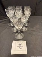 Set of nine Kent pattern sherry glasses grouped