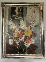 Framed oil on canvas painting, full view