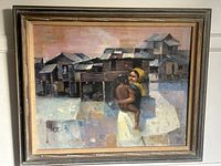 Framed oil painting front view