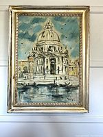 Framed oil painting front view