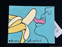 Front view of painting showing full artwork, signature, and title