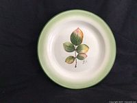 Front view of Vietri wall plate with leaf motif