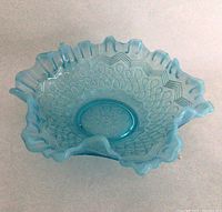 Top view showing full Many Loops pattern and ruffled opalescent rim