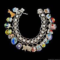 Full view of bracelet laid flat showing all charms