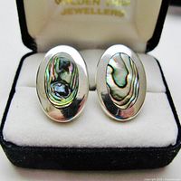 Front view of both cufflinks in box