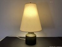 Lamp lit showing full view with shade