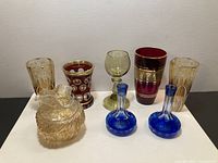 All eight glass pieces in one frame