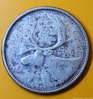 Reverse showing caribou and date 1960