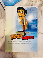 Front of slipcase with Peter Sellers cartoon artwork