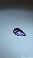 Pear-cut purple amethyst, top view