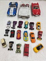 Group shot of all vehicles laid out on white background