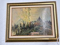 Full front view of framed painting