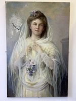 Full view of oil portrait painting