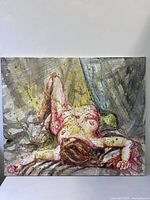 Full view of the oil painting on stretched canvas