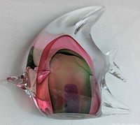 Left side view showing clear body and pink/green interior