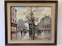 Front view of framed signed oil painting