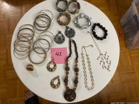 All items laid out on white table showing quantity and variety