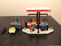 Overall view of playset assembled on table