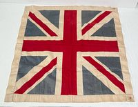 Full view of Union Jack glazed cotton square