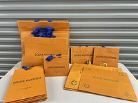 Group view of all Louis Vuitton shopping bags assorted sizes