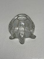 front view of clear glass turtle figurine