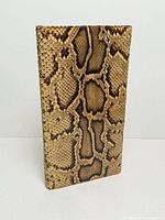 Front view of python skin clutch