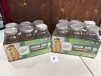 Two unopened 6-packs of Ball half-gallon mason jars